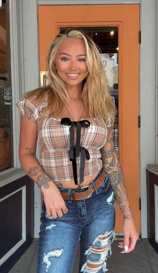 Autumn Darling - Plaid Crop Top
