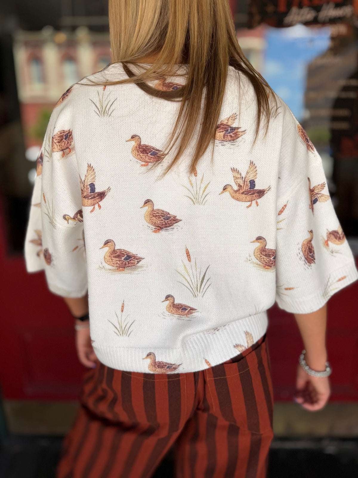 Mallard Landing – Ivory Sweater Top