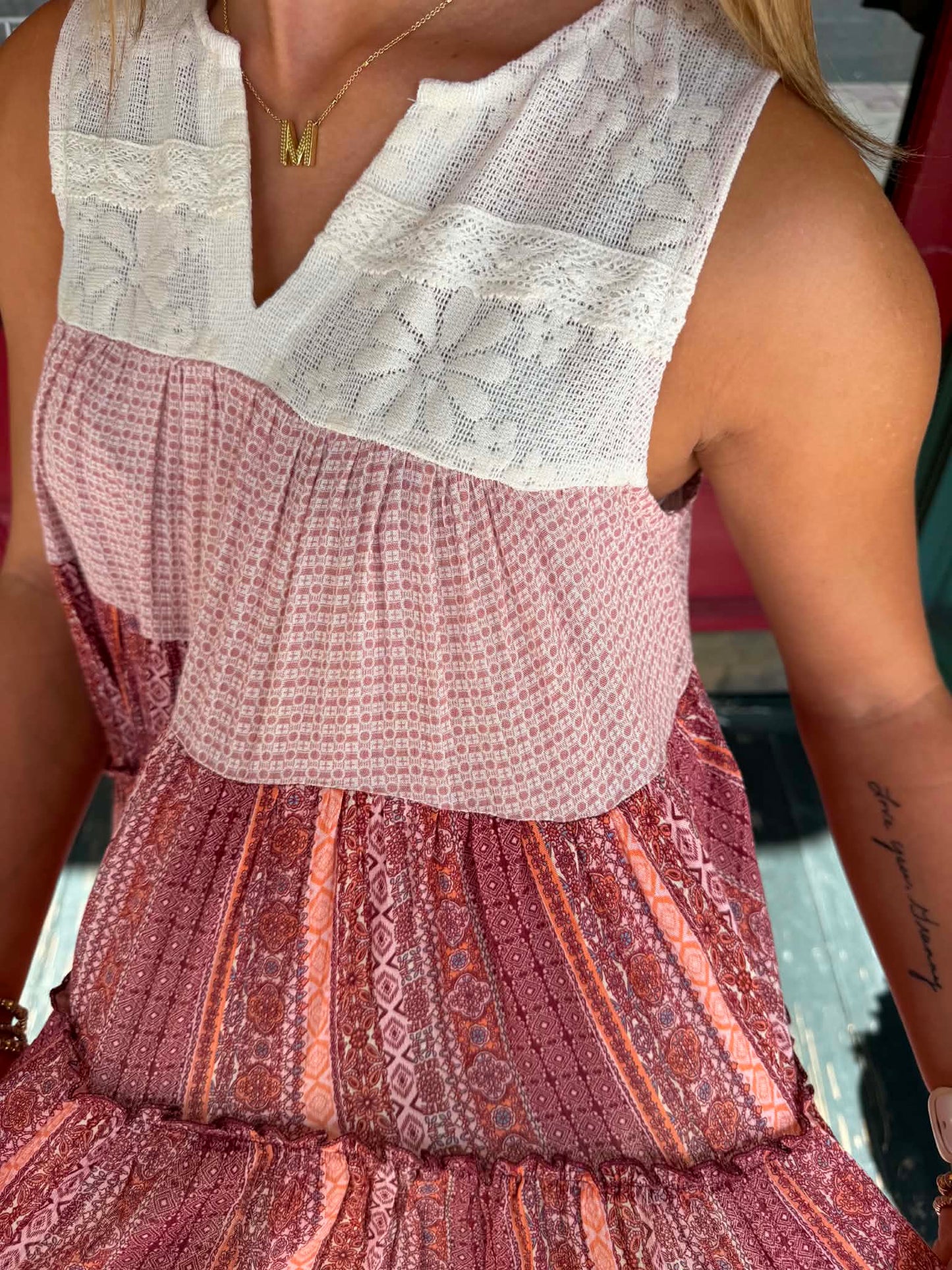 Boho Keepsake – Mauve Tiered Tank