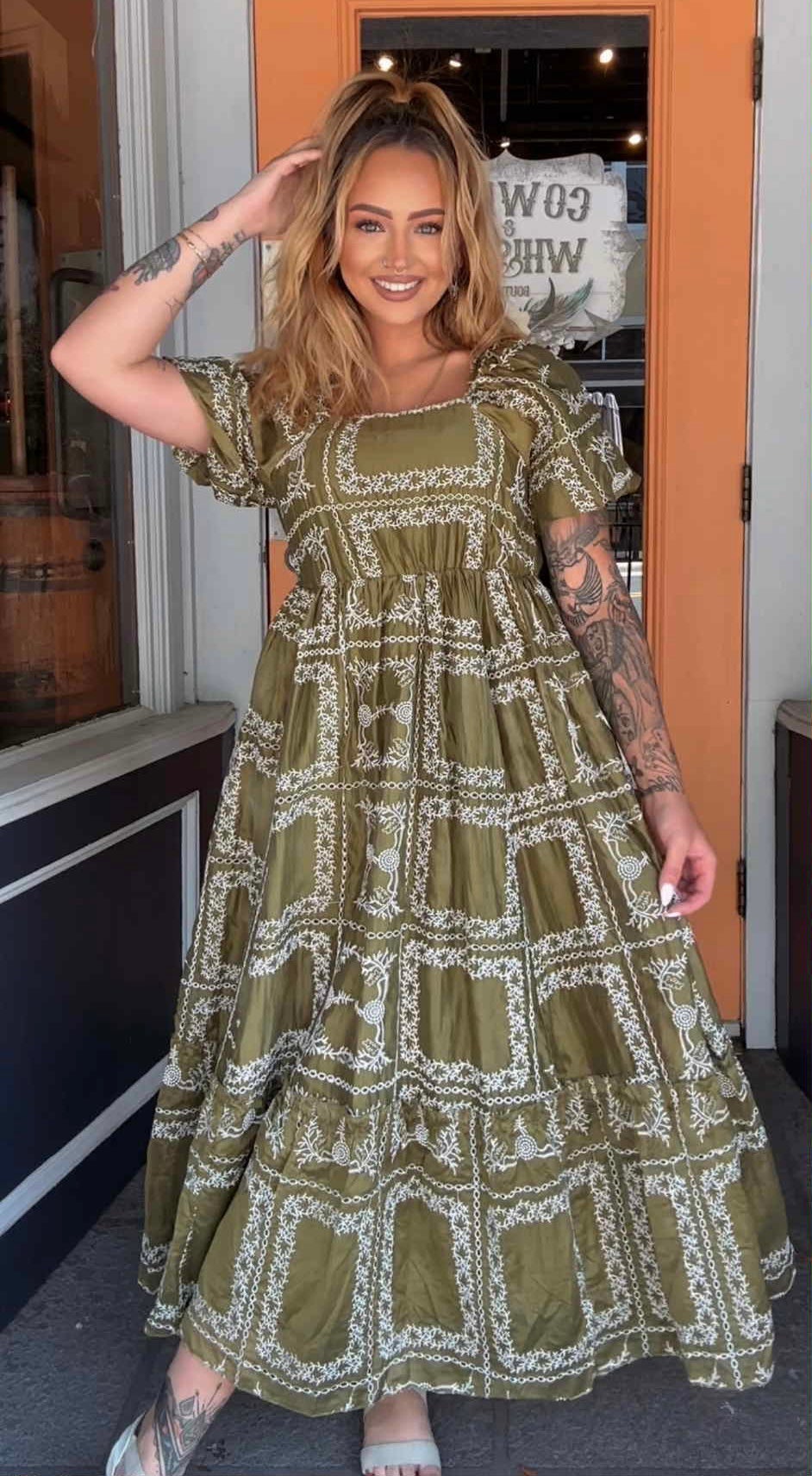 Olive Harvest - Olive Midi Dress
