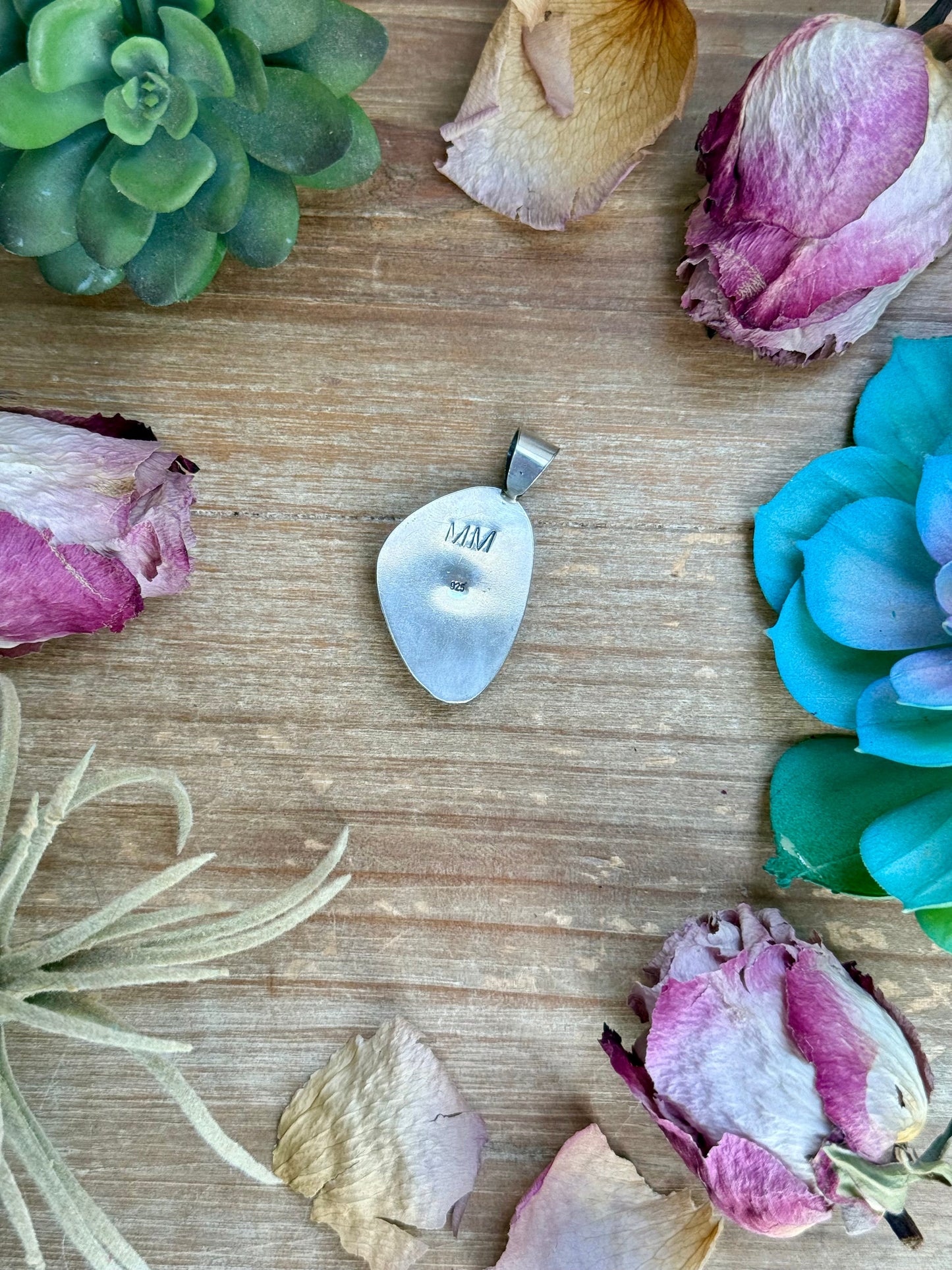 Turquoise Pendant – Sterling Silver (Fits 5mm Pearls)