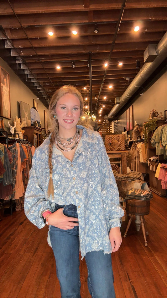 Dusty Bandana – Blue Paisley Top