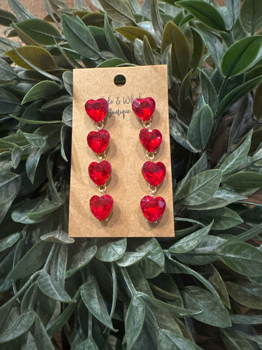 Red Hearts Hot - Earrings