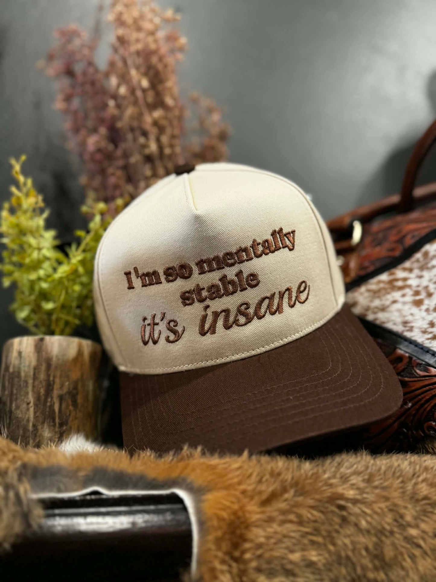 Mentally Stable - Brown Trucker Hat