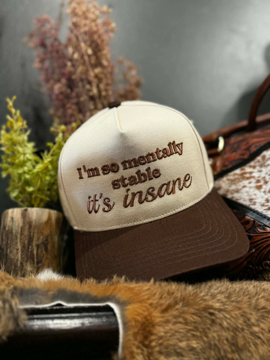Mentally Stable - Brown Trucker Hat