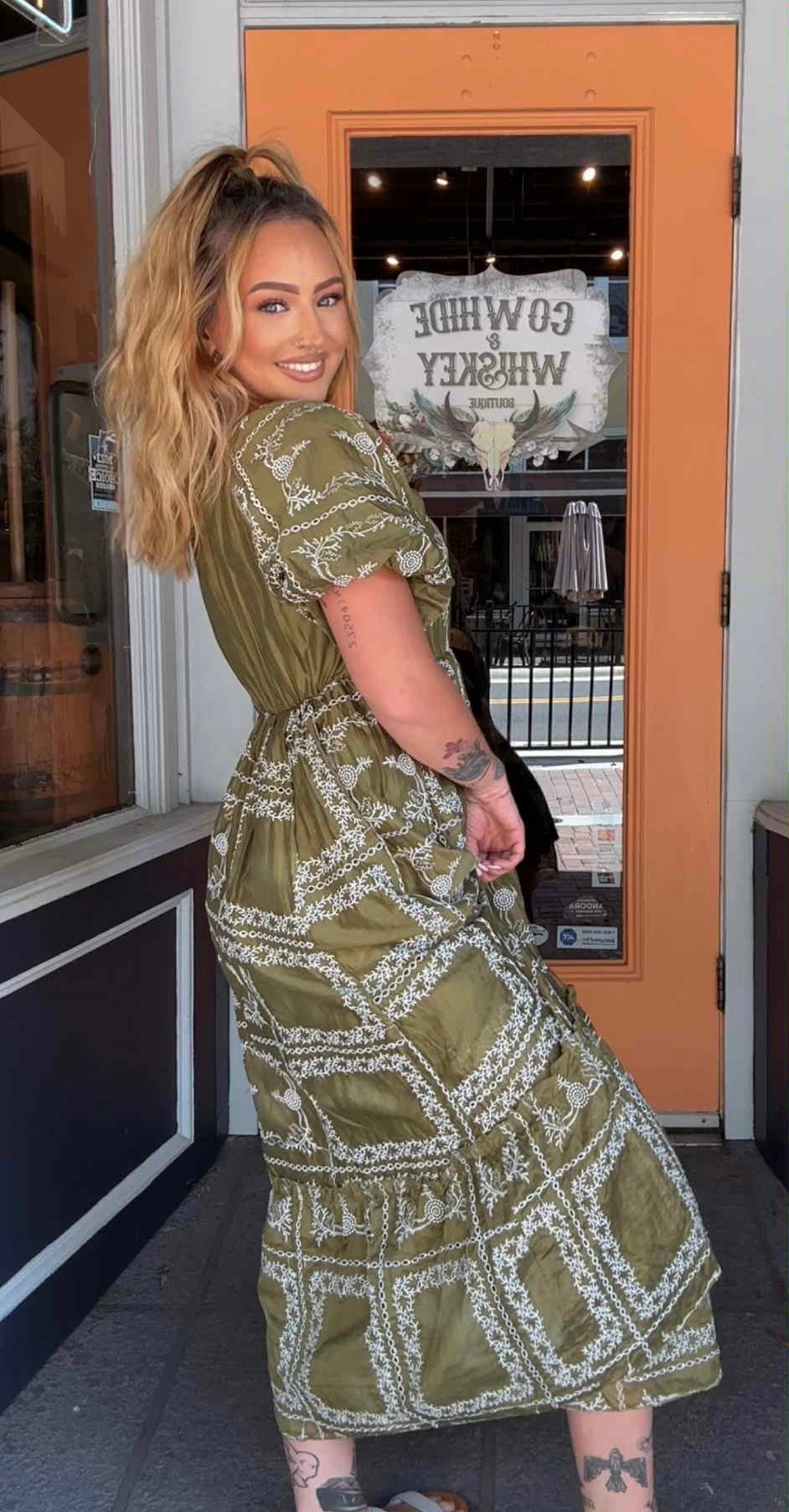 Olive Harvest - Olive Midi Dress