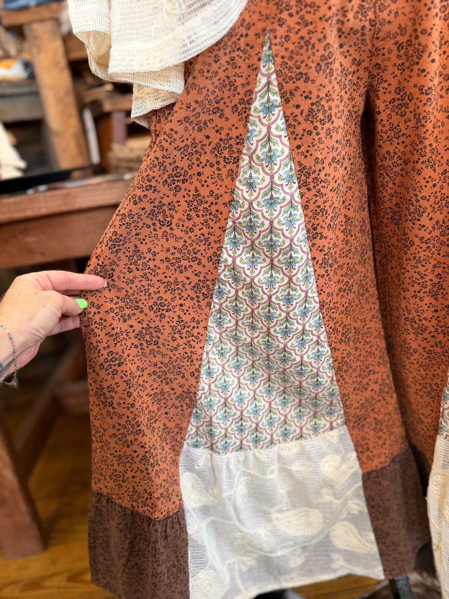 Bohemian Ember – Rust Flowy Pants