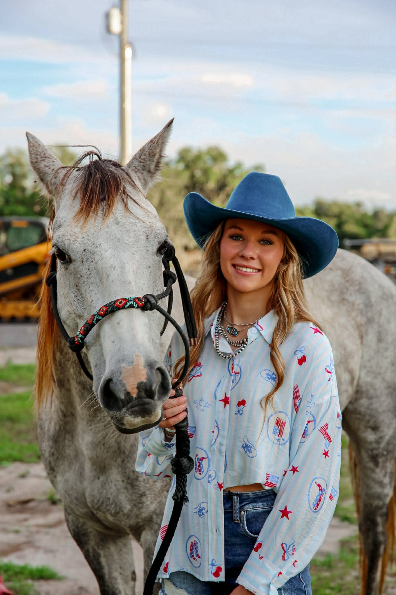 Southern Glory – Baby Blue Stripe Button Up