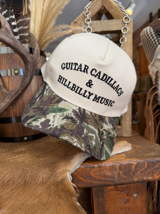 Guitar Cadillacs & Hillbilly Music – Camo Snapback Hat