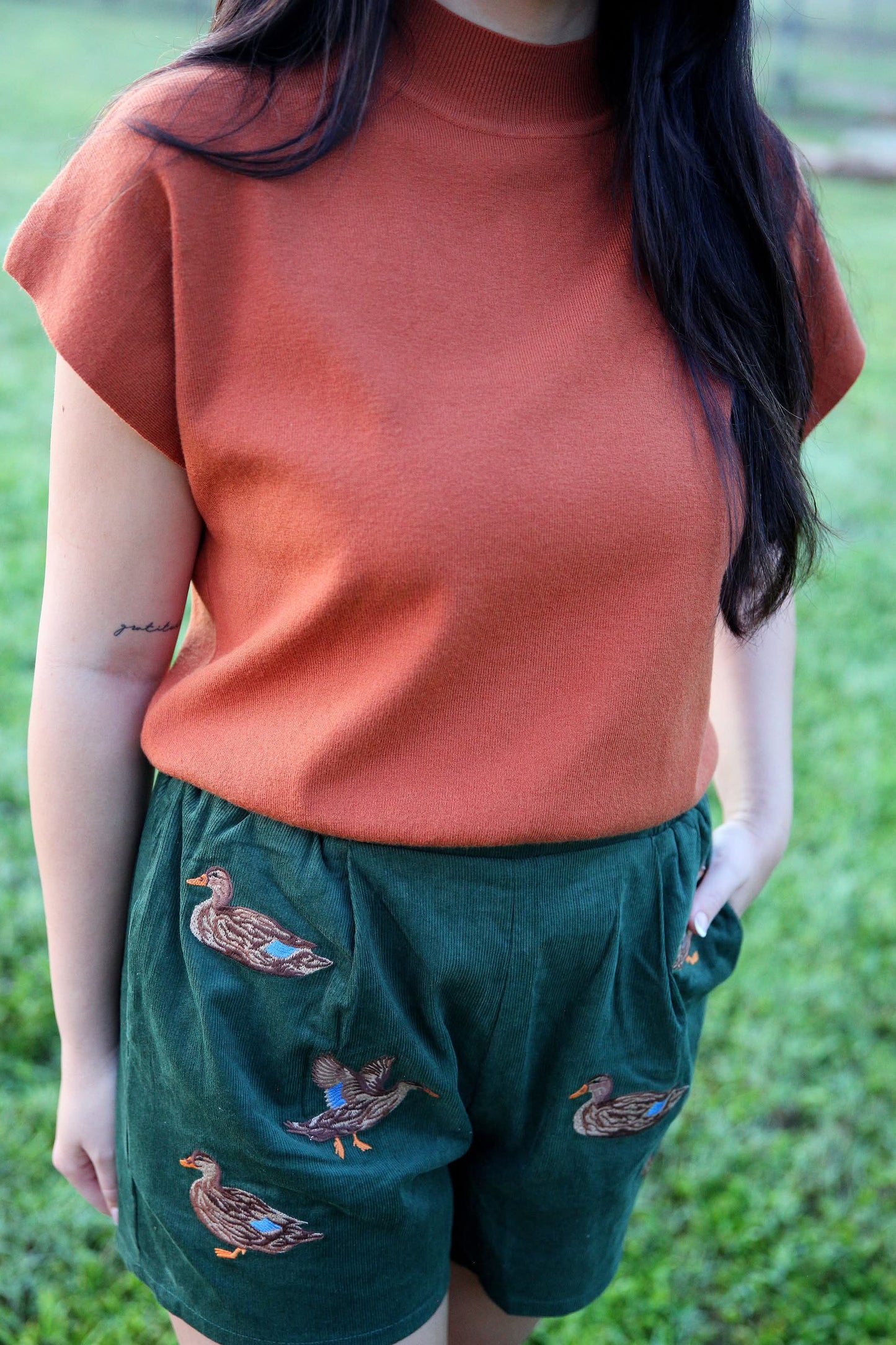 Autumn Nights – Rust Mock Neck Sweater