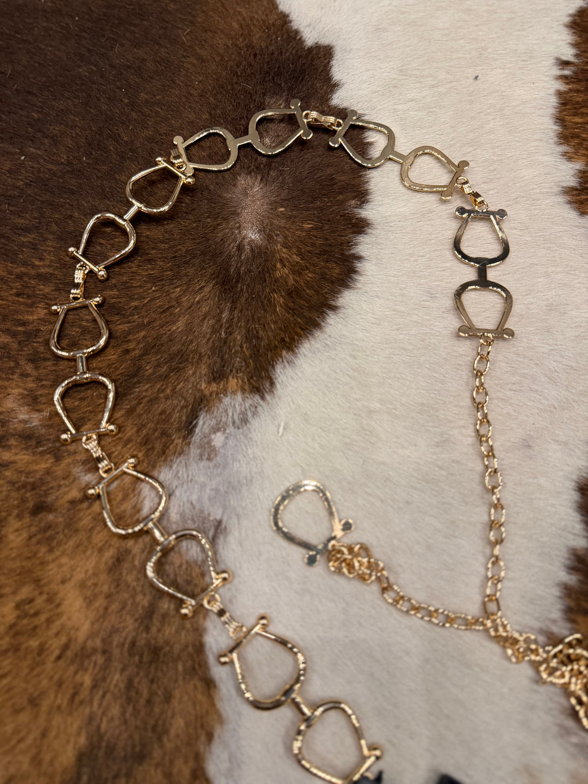 Gold Snaffle Bit Belt