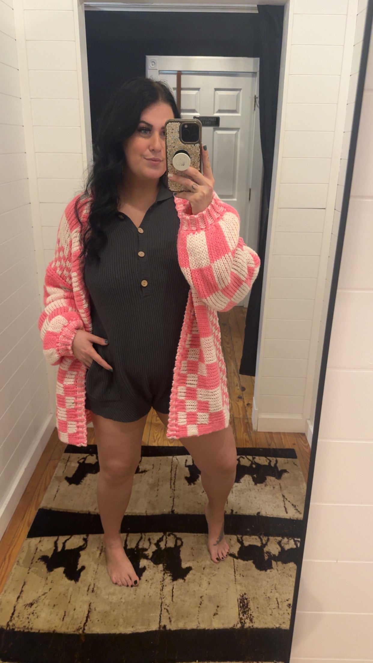 Campfire Cotton - Grey Sweater Romper *Doorbuster*