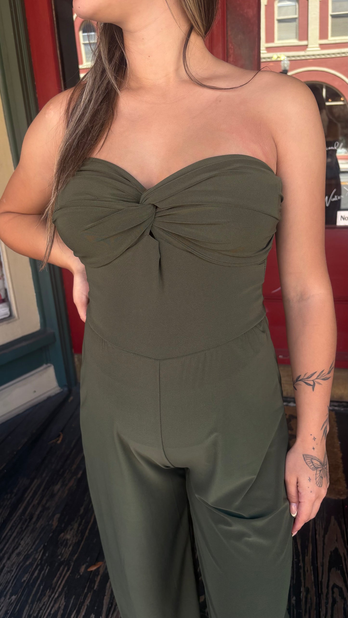 Olive Luxe Jumpsuit – Wide Leg Jumpsuit