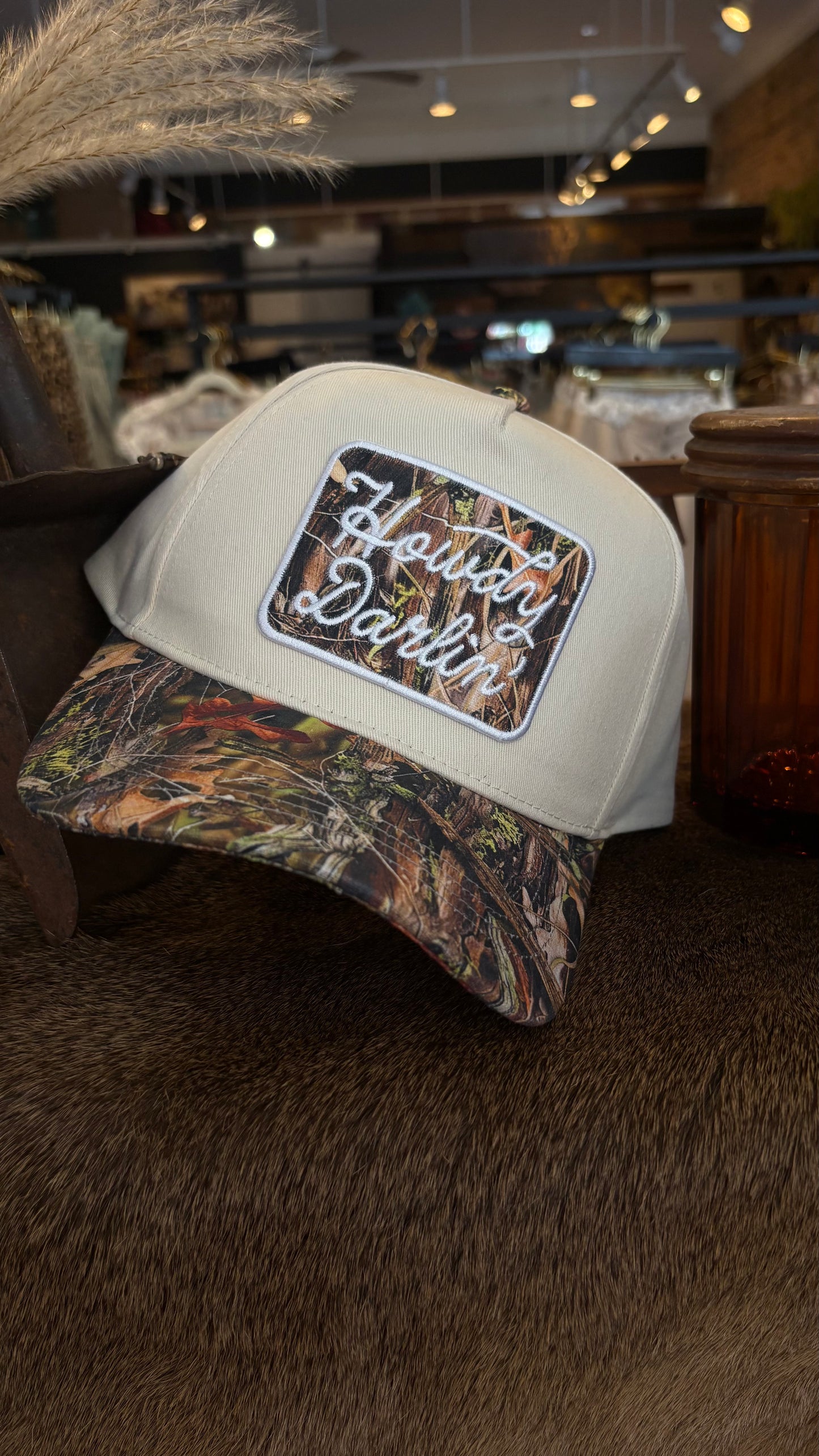Howdy Darlin-White & Camo Trucker Hat
