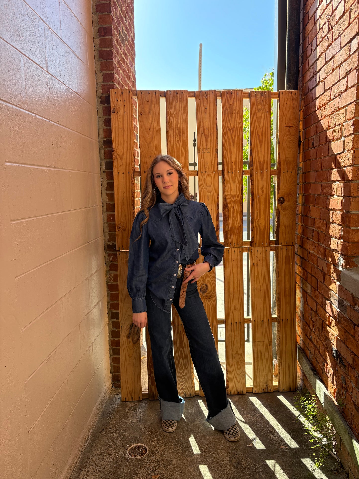 Pearl Ranch- Denim Button Up