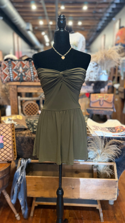 Simply Twisted – Olive Romper