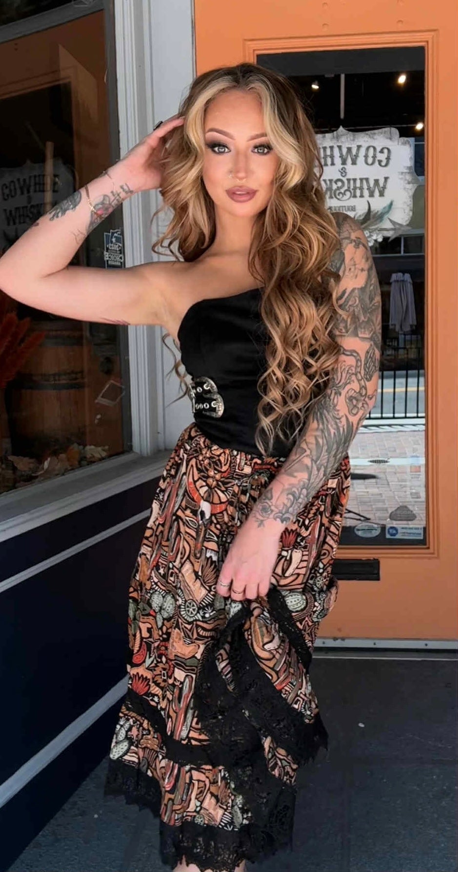 Western Collage - Lace Skirt