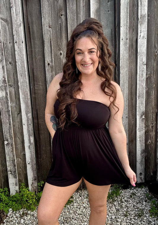 Summer Love - Black Tube Top Romper