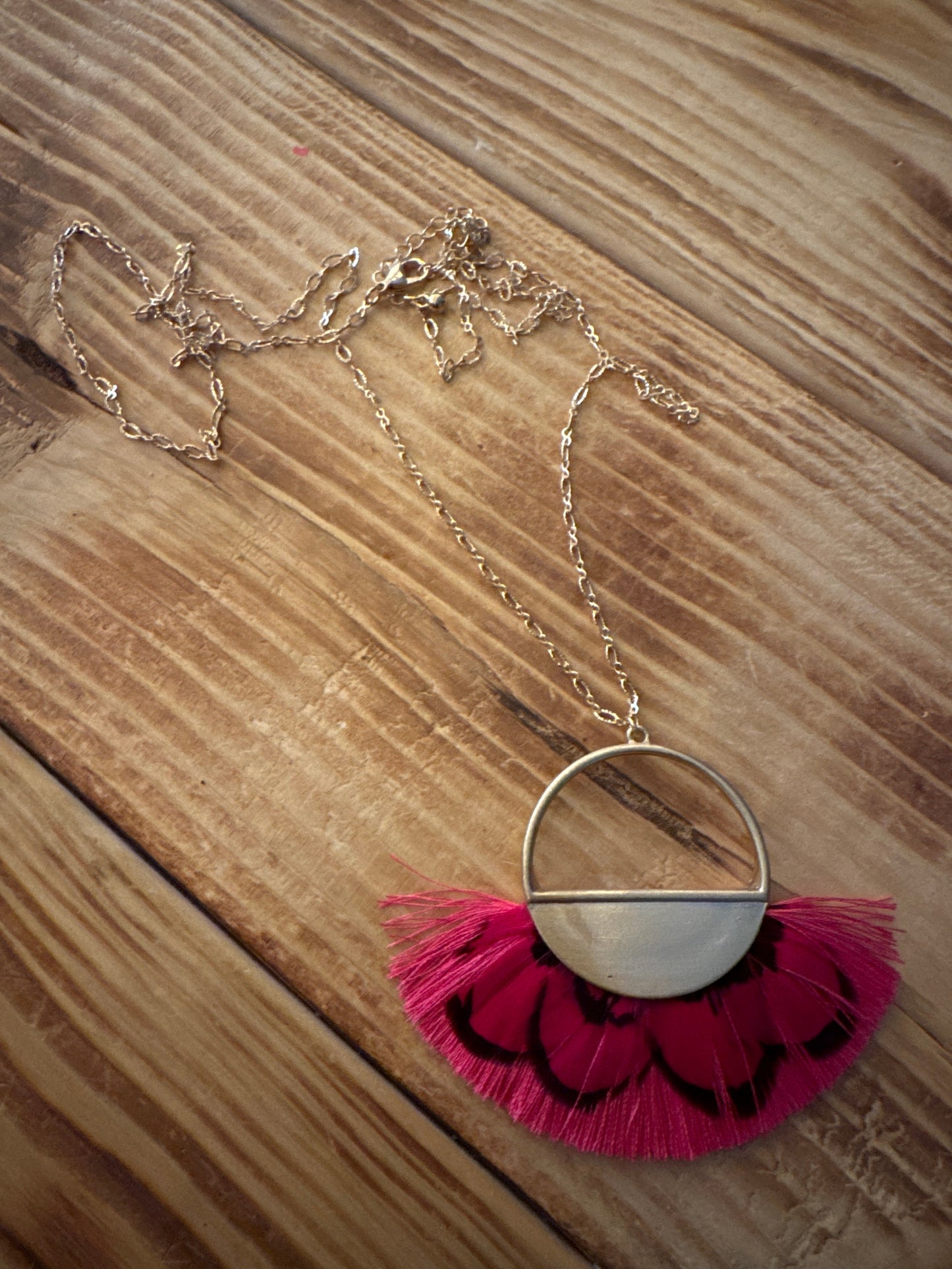 Pink Quail - Long Necklace