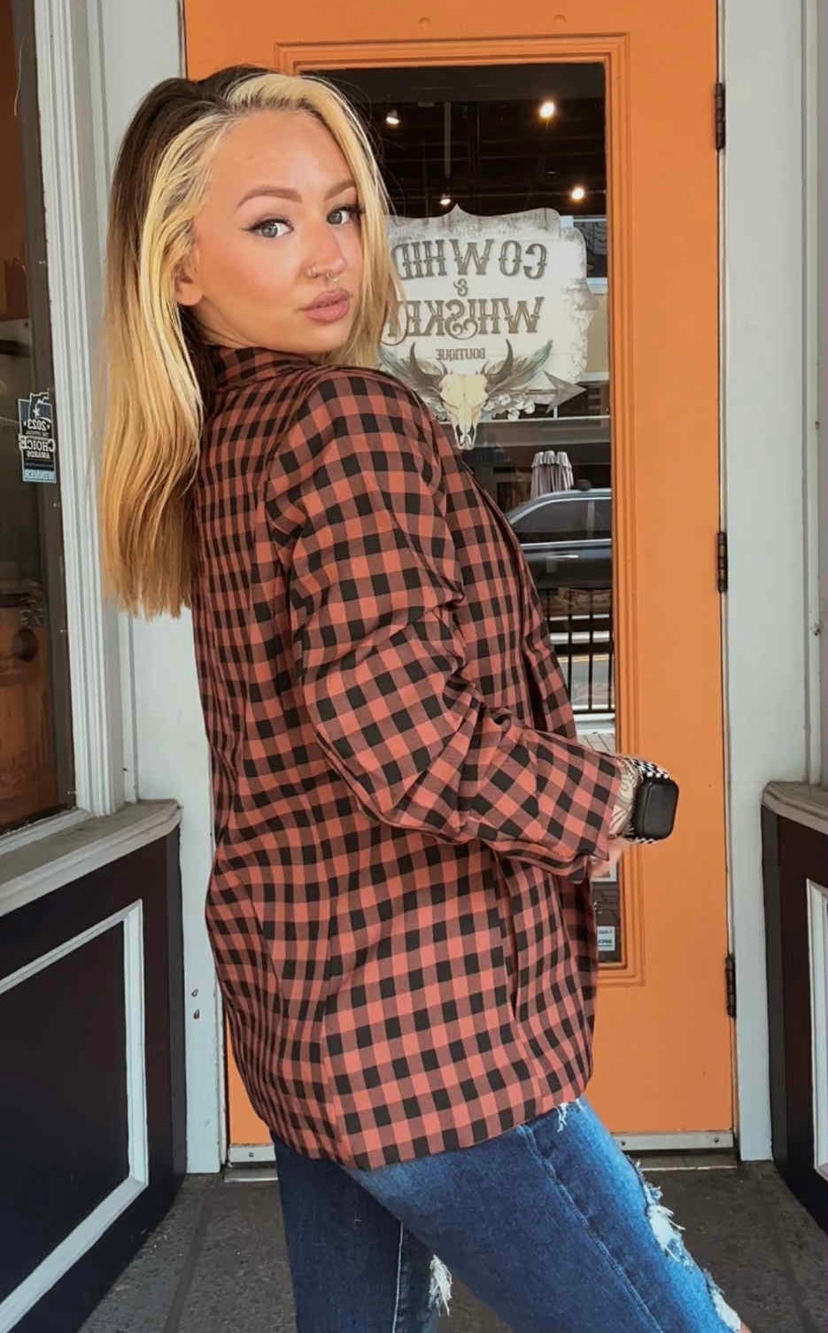 Western Couture - Gingham Blazer