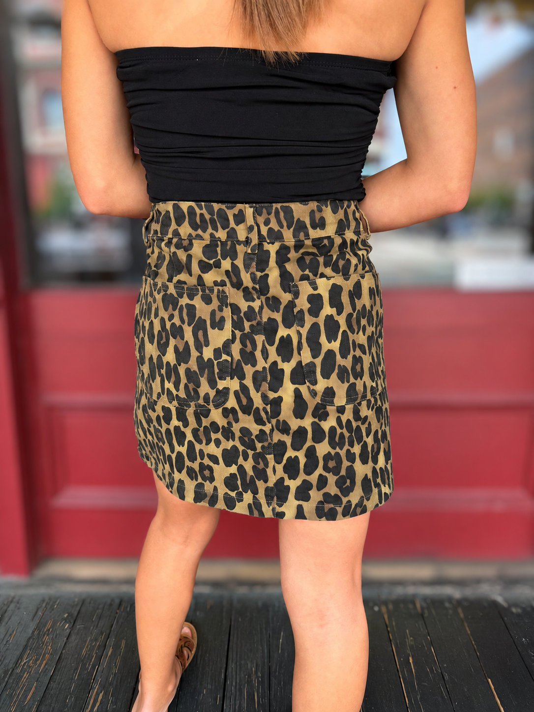 Queen of the Wild – Camel Leopard Cargo Mini Skirt
