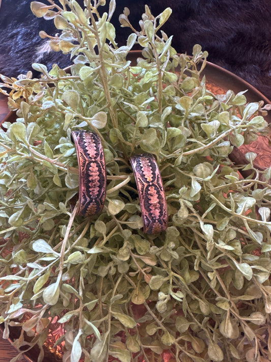 Copper Aztec Hoops - Earrings