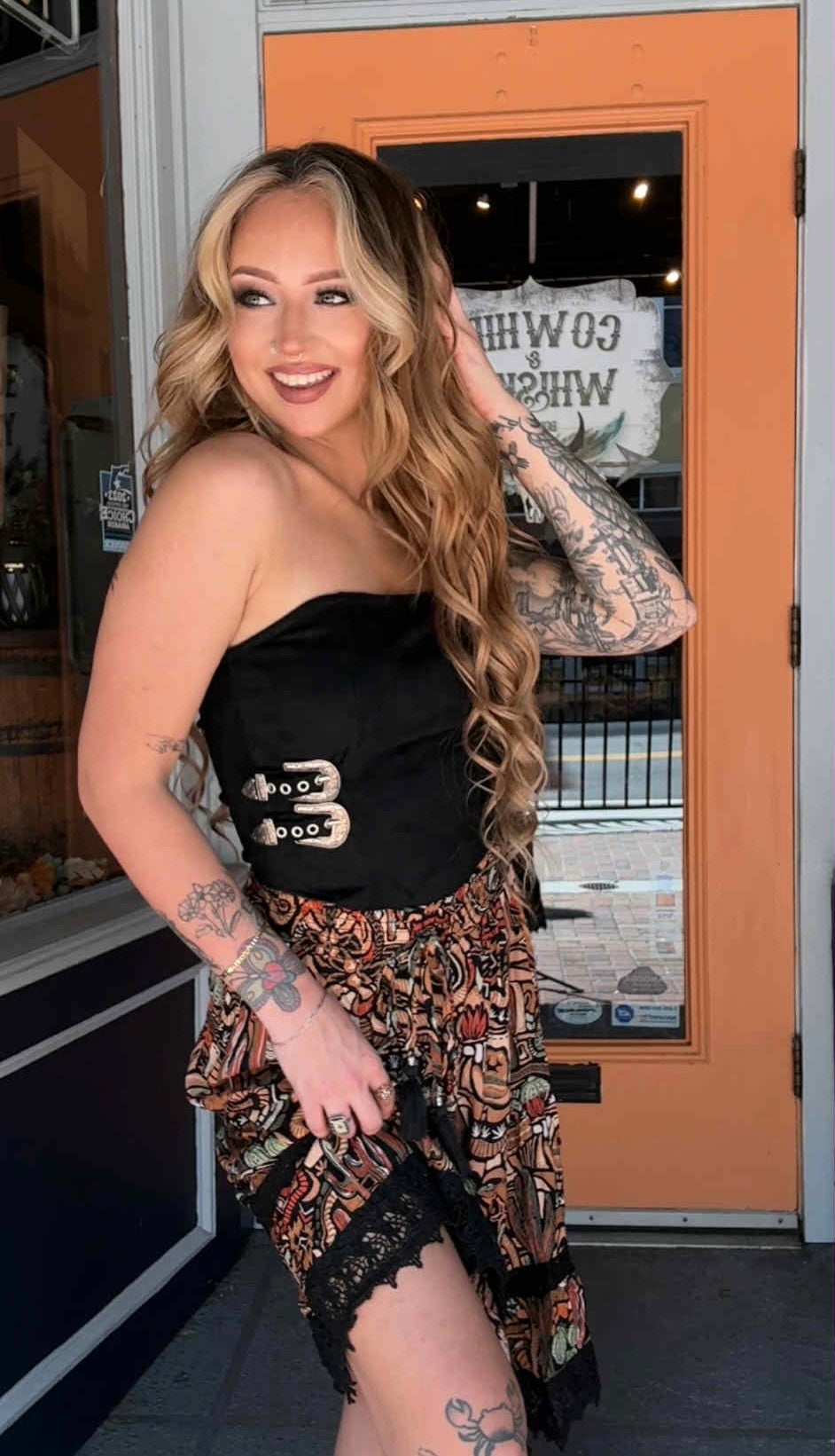 Western Collage - Lace Skirt