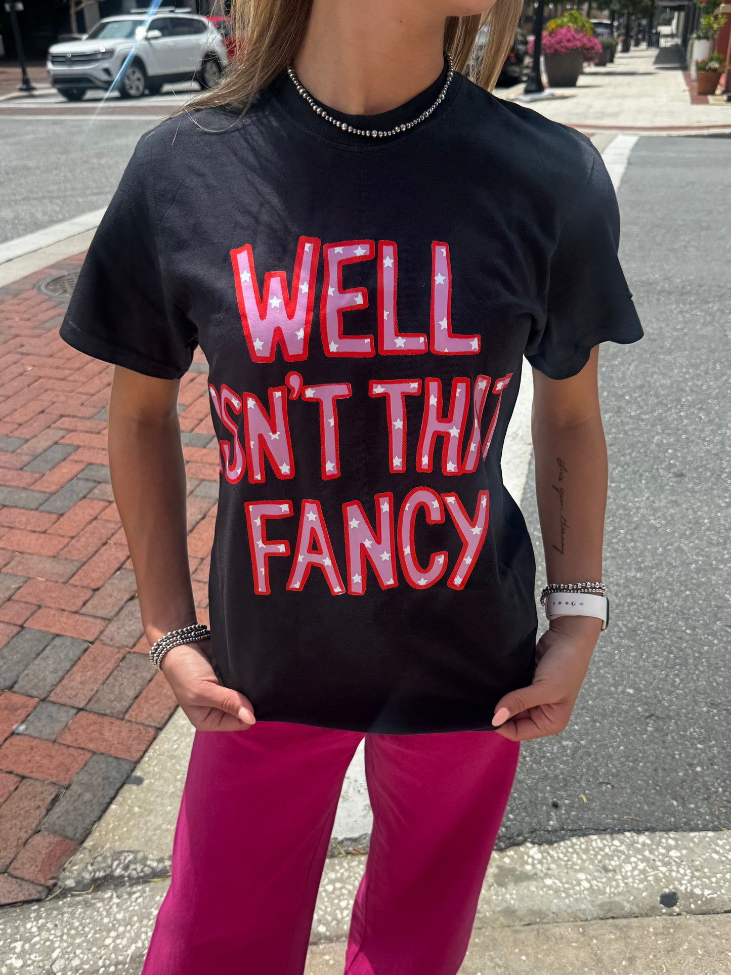 Well Isn't That Fancy - Black Graphic Tee