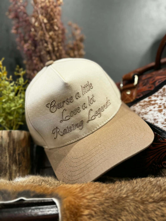 Curse A Little - Tan Trucker Hat