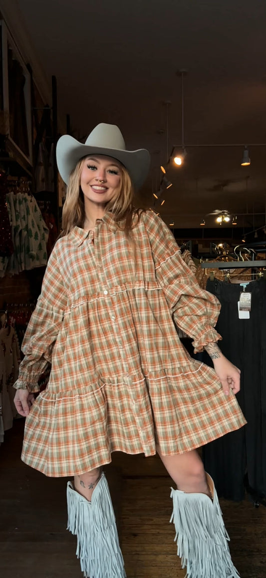 Autumn Valley - Plaid Mini Dress