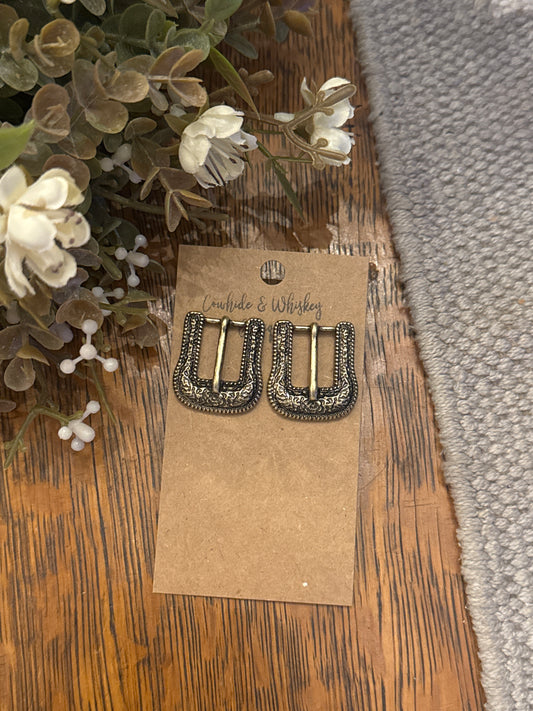 Buckle Betty - Brass Earrings