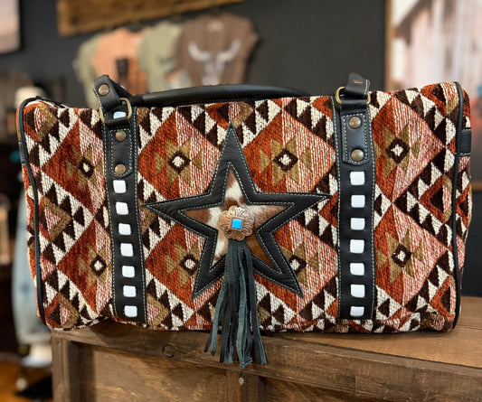 Starlit Mesa – Aztec Canvas Duffle Bag