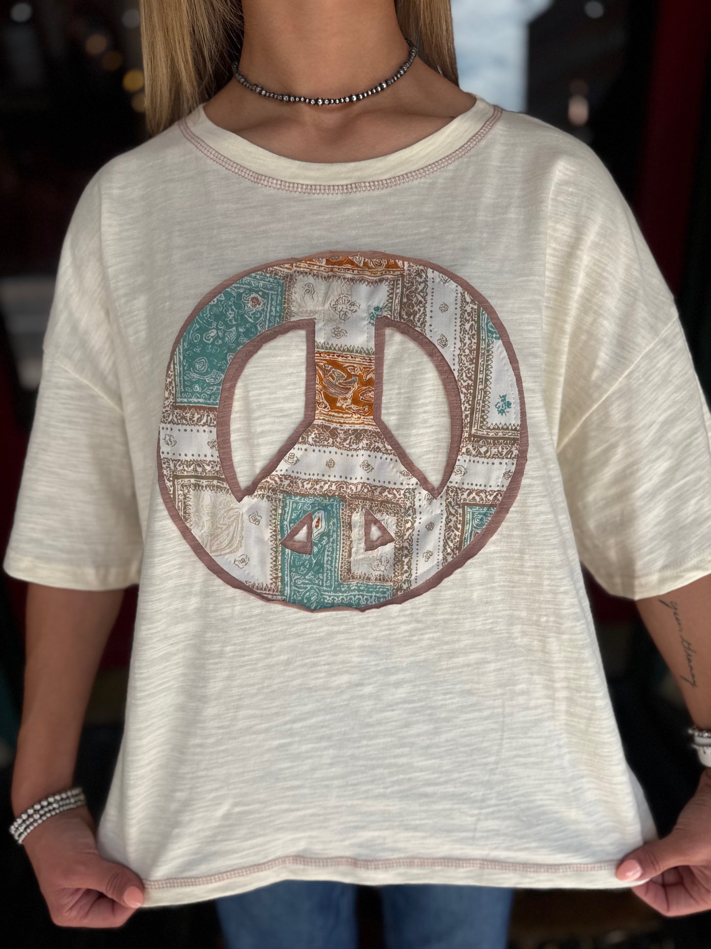 Patchwork Peace - Color Block Top