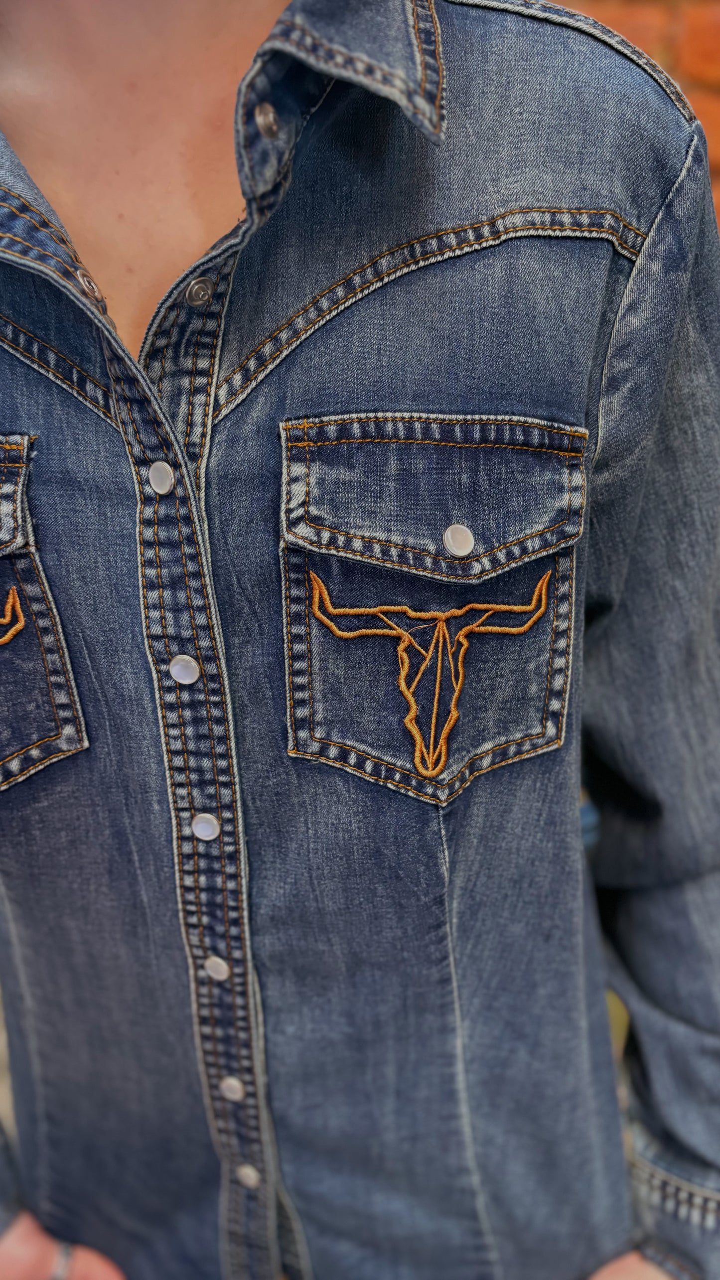 Burning Brand – Vintage Cowskull Denim Shirt