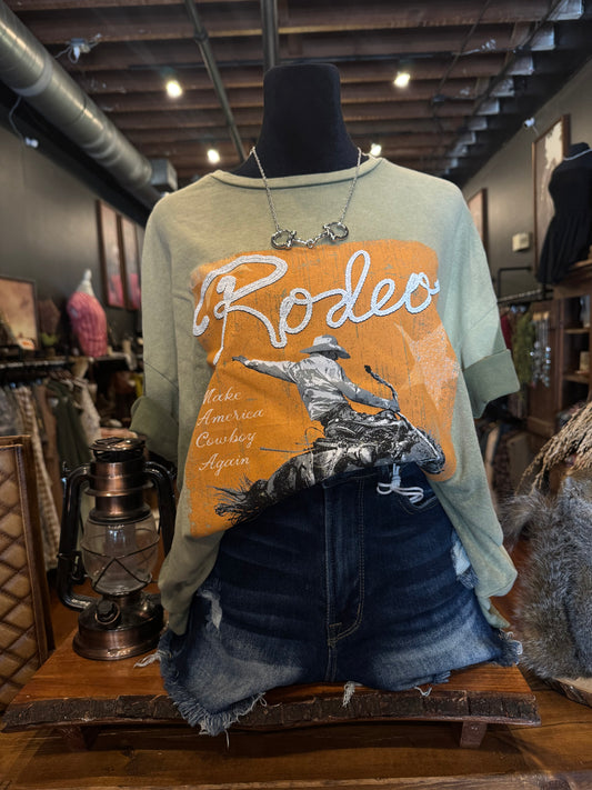 Rusted Rodeo – Olive Cowboy Tee