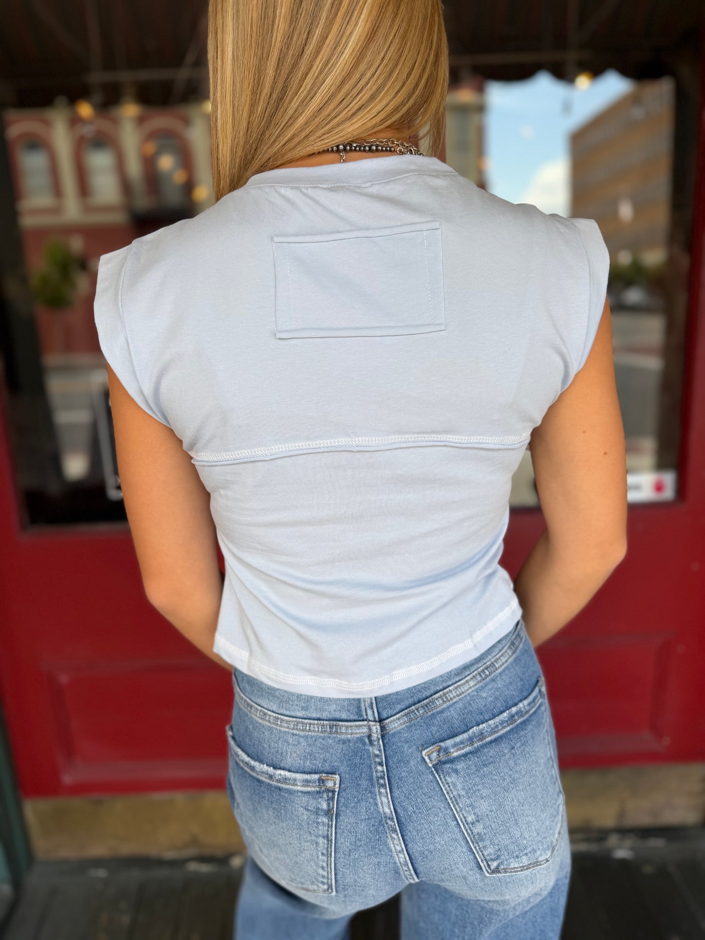Bronco Brass – Powder Blue Muscle Tank