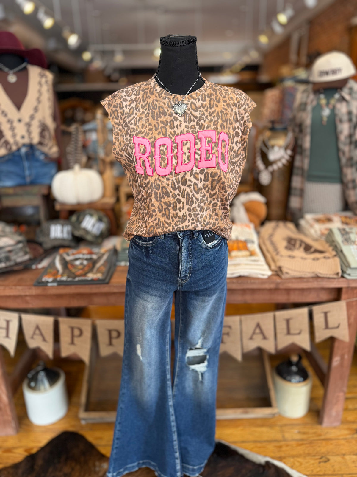 Rodeo Sweetheart – Cheetah Muscle Tank