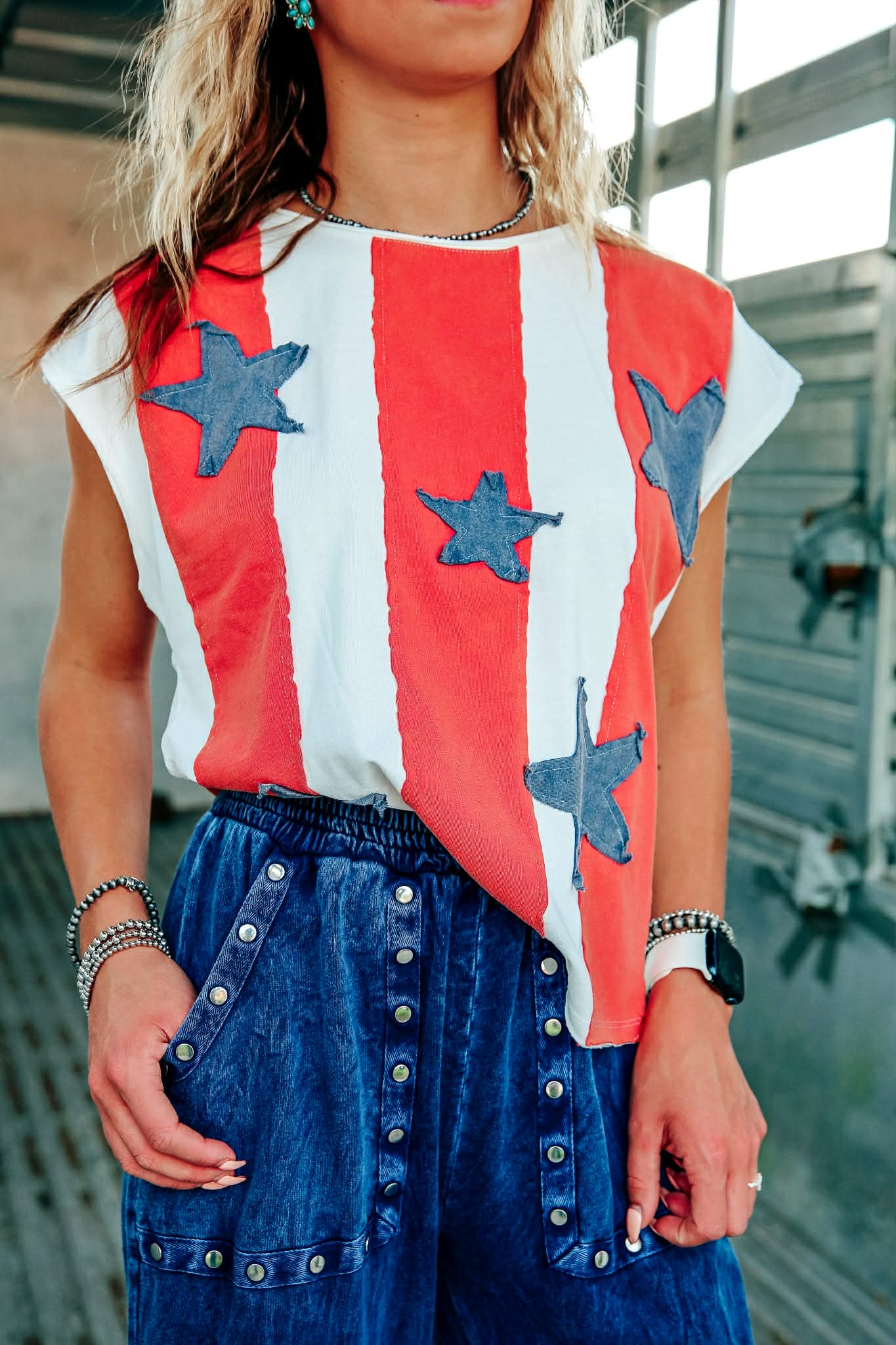 USA Babe – Striped Tee