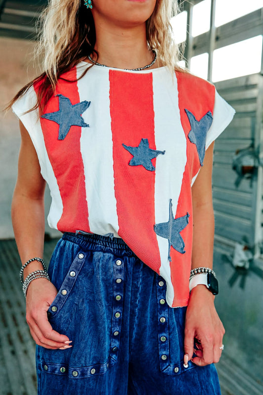 USA Babe – Striped Tee