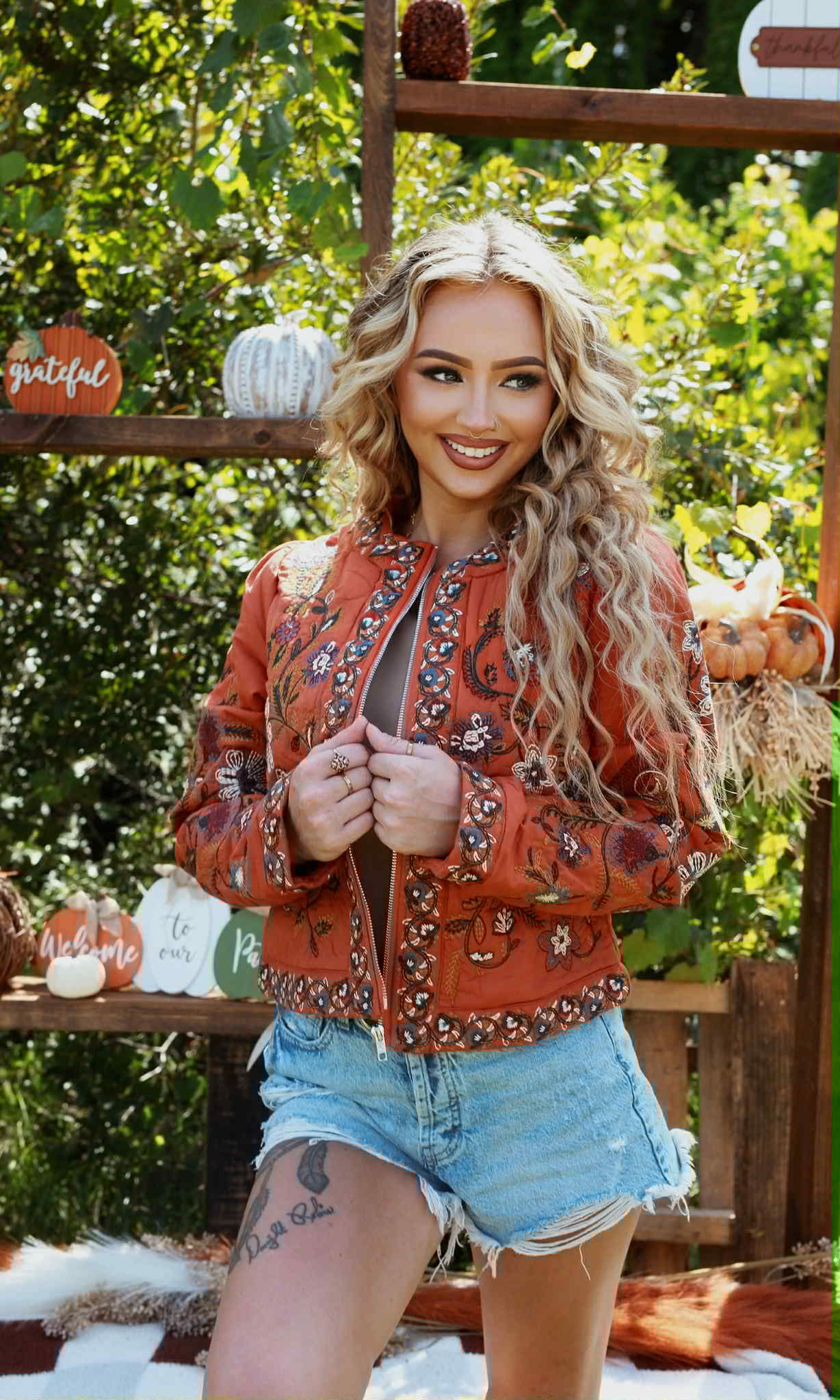 Threaded Sol - Rust Quilted Jacket