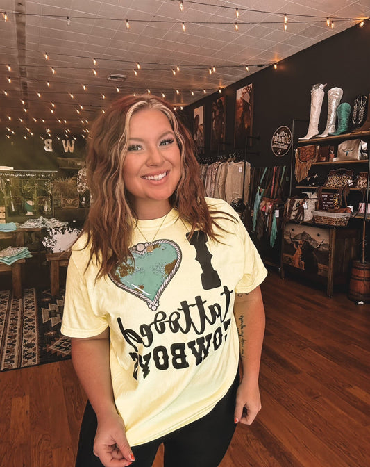 I Love Tattooed Cowboys - Neon Graphic Tee