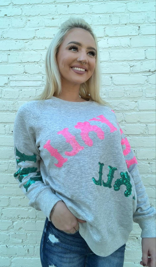 YALL Squash Sequin Sweatshirt - Gray