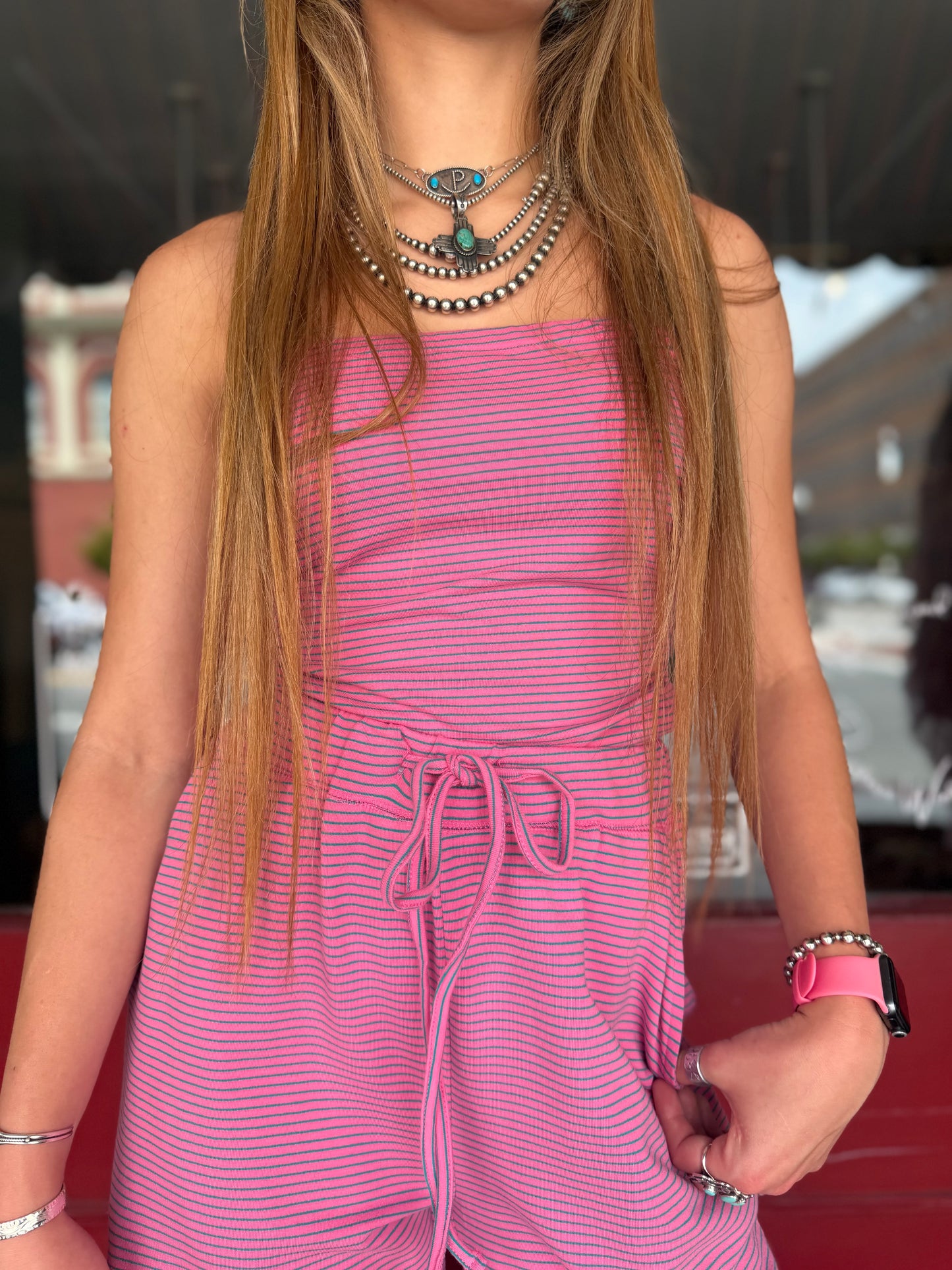 Wild Vibe – Pink and Turquoise Striped Set