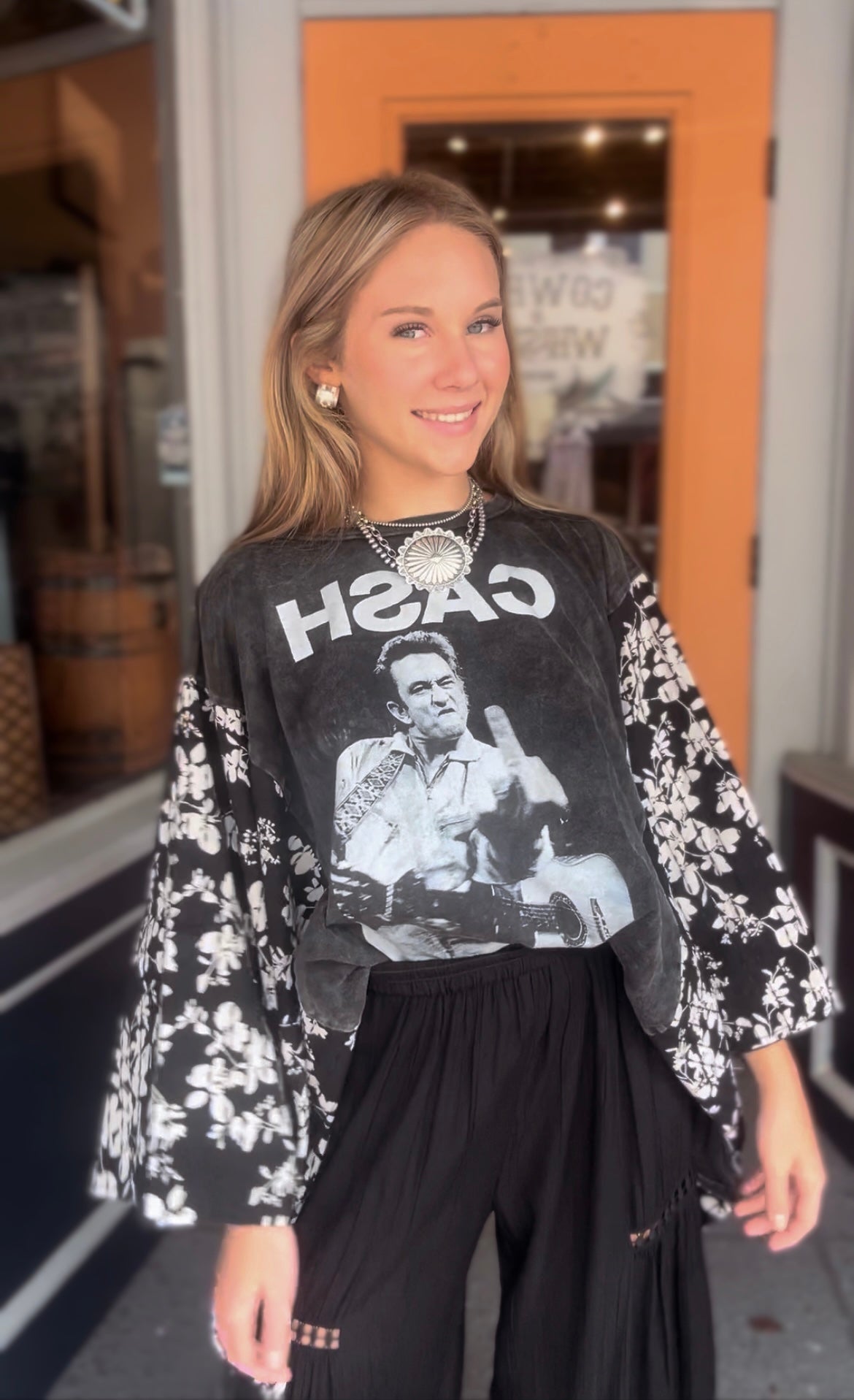 CASH Vibes - Black Poncho Top