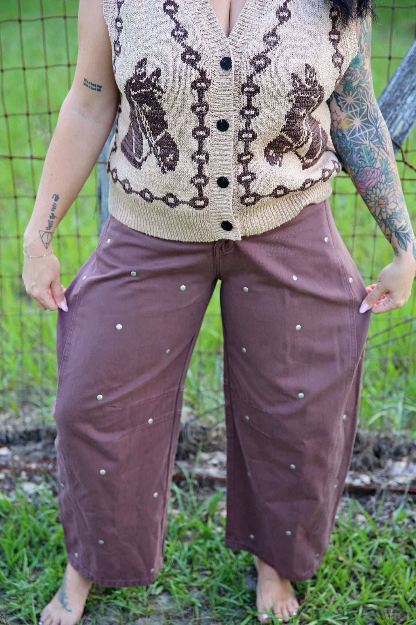 Wild Hickory – Brown Studded Pants