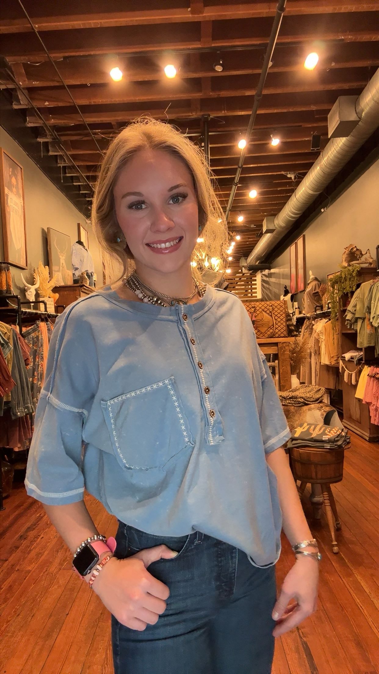 Denim Coastline – Acid Wash Top