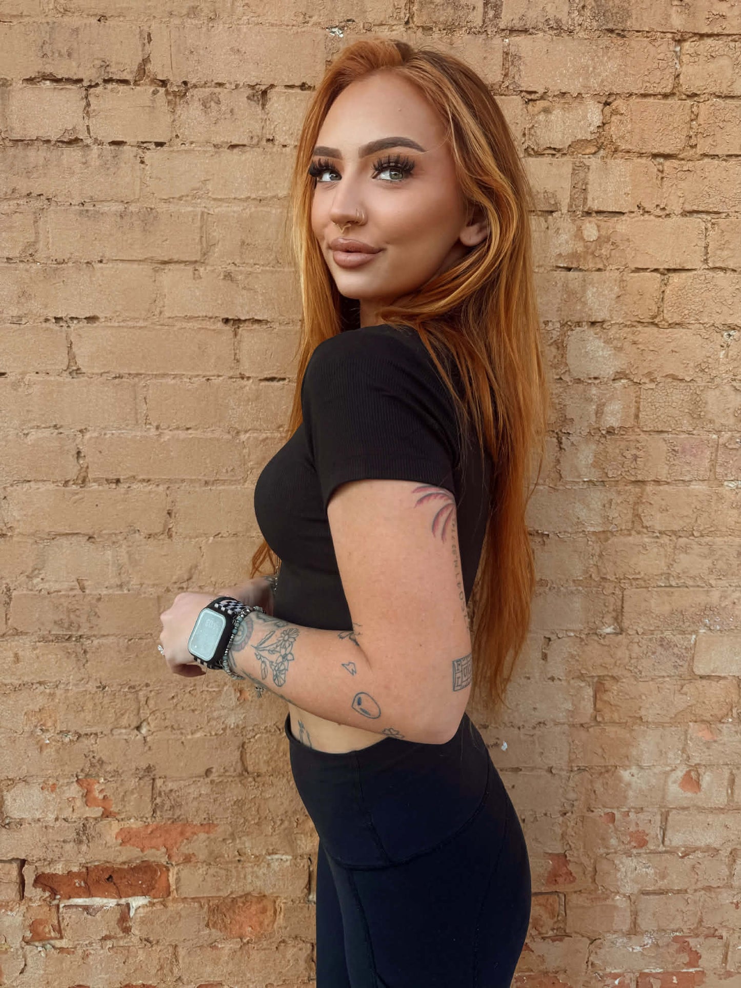 Baby Ribbed Crop Top - Black *Door Buster*