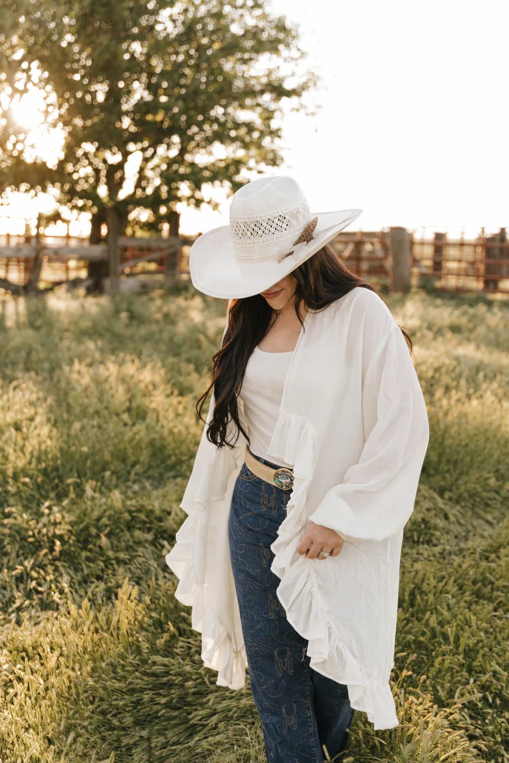 Ivory Ruffle Cape - Ruffle Kimono