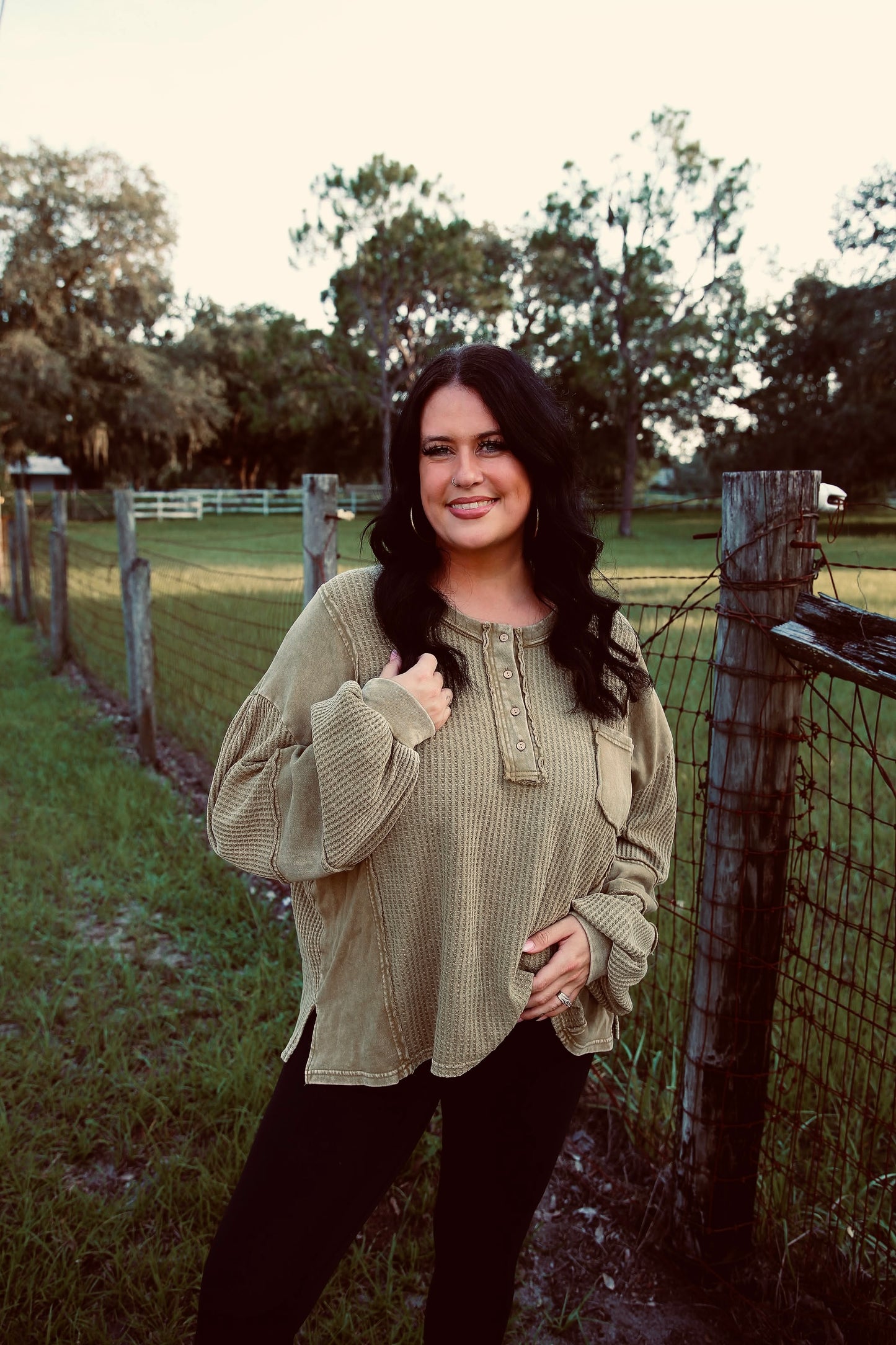 Faded Roots - Olive Mineral Thermal Top
