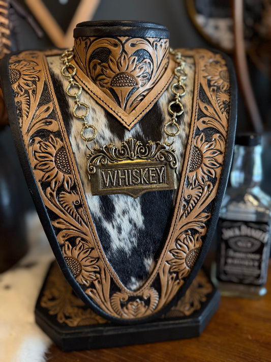 Whiskey Decanter Tag - Gold Necklace